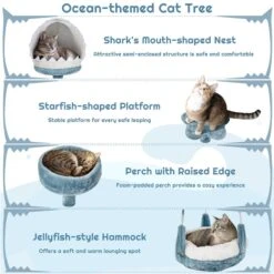 Yaheetech Ocean-Themed Multi-Level 45.5-in Cat Tree -Cat Supplies 1033006 PT3. AC SS1800 V1702674045