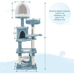 Yaheetech Ocean-Themed 61-in Cat Tree -Cat Supplies 1033054 PT2. AC SS1800 V1702673509