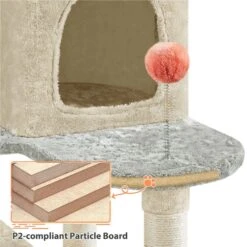 Yaheetech Paw-Shaped Play 65-in Cat Tower -Cat Supplies 1033150 PT5. AC SS1800 V1702673562