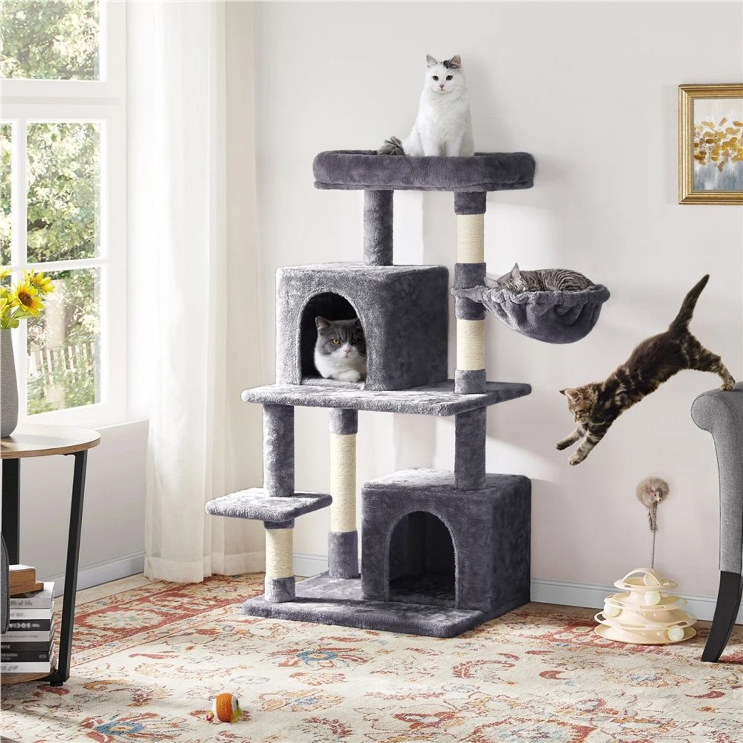 Yaheetech 46.5-in Plush Cat Tree & Condo 3 Yaheetech 46.5-in Plush Cat Tree & Condo