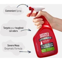 Nature's Miracle Advanced Cat Enzymatic Stain Remover & Odor Eliminator Spray, 32-oz Bottle -Cat Supplies 115421 PT4. AC SS1800 V1701453340