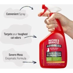 Nature's Miracle Advanced Cat Enzymatic Stain Remover & Odor Eliminator Spray, Sunny Lemon, 32-oz Bottle 14 Nature's Miracle Advanced Cat Enzymatic Stain Remover & Odor Eliminator Spray, Sunny Lemon, 32-oz Bottle -Cat Supplies 115425 PT3. AC SS1800 V1701453356