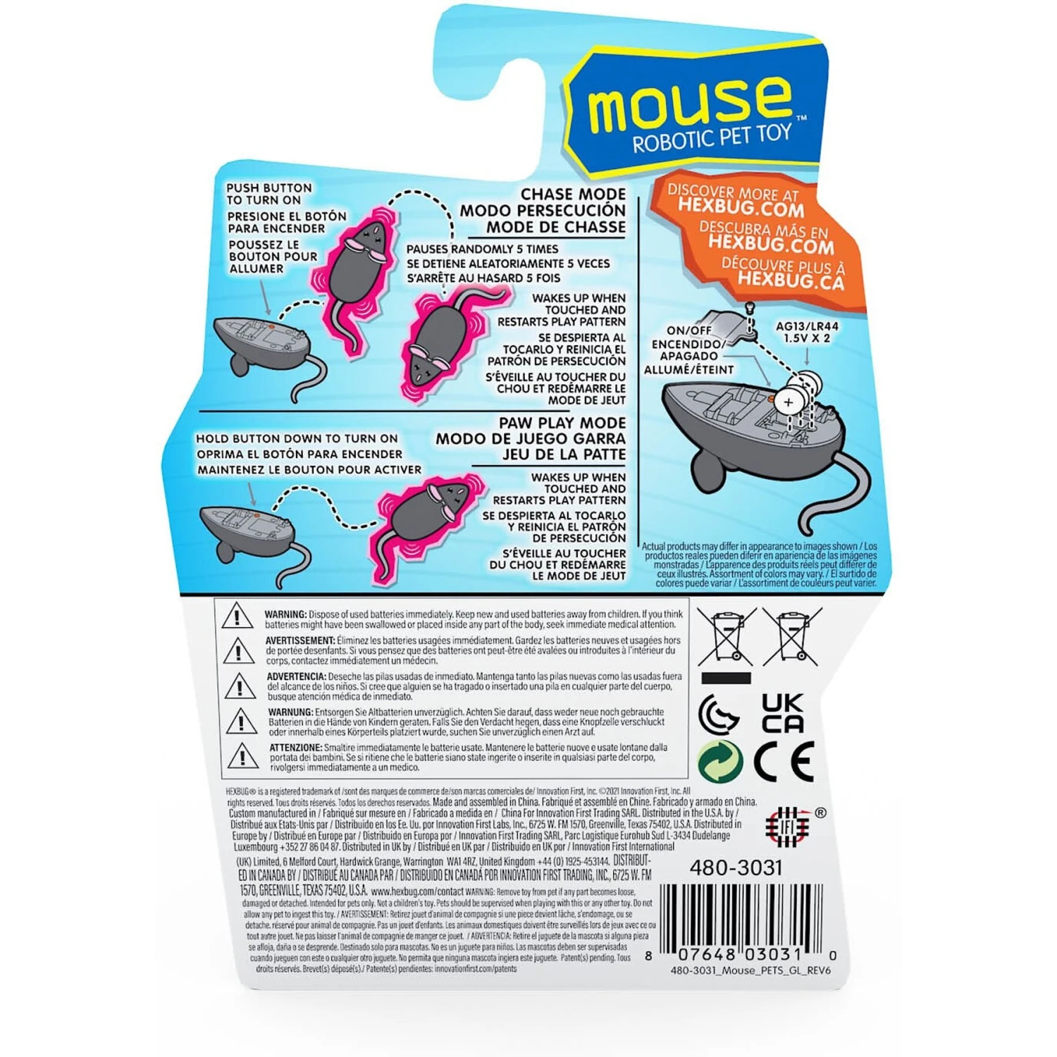 Hexbug Mouse Robotic Cat Toy, Color Varies 7 Hexbug Mouse Robotic Cat Toy, Color Varies - Image 5