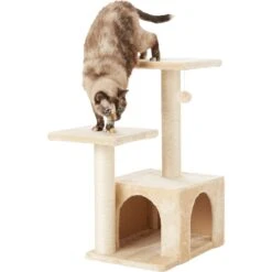 Frisco 28-in Faux Fur Cat Tree & Condo