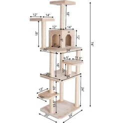 GleePet 74-in Faux Fur Cat Tree & Condo 19 GleePet 74-in Faux Fur Cat Tree & Condo -Cat Supplies 130298 PT8. AC SS1800 V1639789314