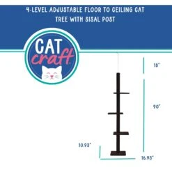Cat Craft Floor-to-Ceiling Carpet Cat Tree 11 Cat Craft Floor-to-Ceiling Carpet Cat Tree -Cat Supplies 136811 PT2. AC SS1800 V1689974536