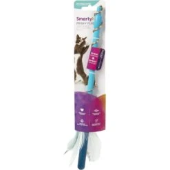 SmartyKat Frisky Flyer Feather Wand Cat Toy 13 SmartyKat Frisky Flyer Feather Wand Cat Toy -Cat Supplies 137512 PT2. AC SS1800 V1575488077