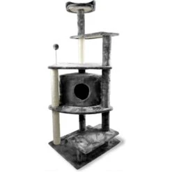 Tiger Tough Platform House Playground 59.8-in Faux Fur Cat Tree & Condo -Cat Supplies 140766 PT2. AC SS1800 V1618277515
