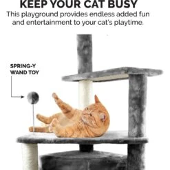 Tiger Tough Platform House Playground 59.8-in Faux Fur Cat Tree & Condo -Cat Supplies 140766 PT4. AC SS1800 V1618278735