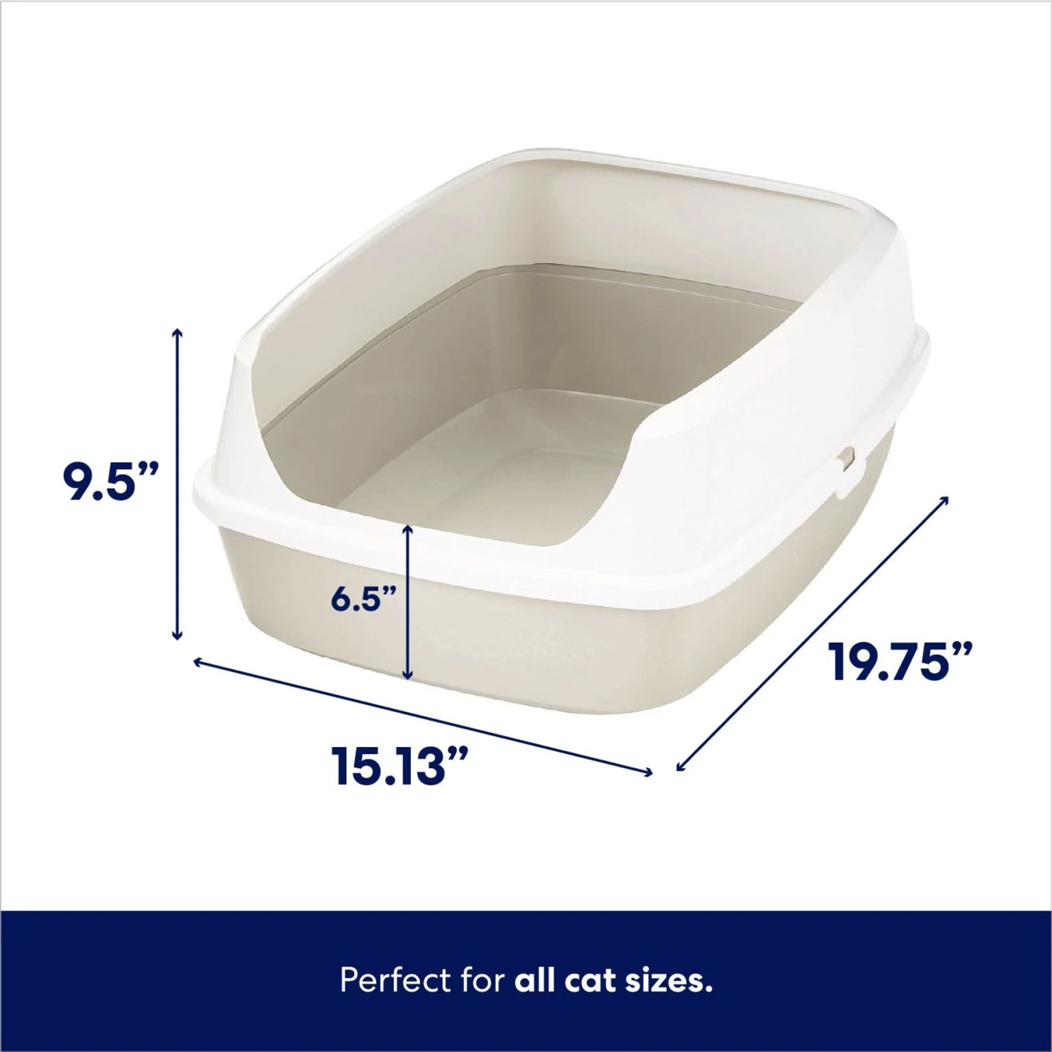 Frisco Open Top Cat Litter Box With Rim, Large 4 Frisco Open Top Cat Litter Box With Rim, Large - Image 2