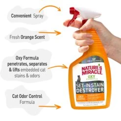 Nature's Miracle Cat Oxy Formula Set-In Stain Destroyer & Odor Remover Spray 15 Nature's Miracle Cat Oxy Formula Set-In Stain Destroyer & Odor Remover Spray -Cat Supplies 152168 PT4. AC SS1800 V1701114551