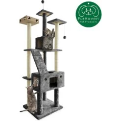 Tiger Tough Double Decker Playground 69.3-in Faux Fur Cat Tree & Condo 12 Tiger Tough Double Decker Playground 69.3-in Faux Fur Cat Tree & Condo -Cat Supplies 152645 PT3. AC SS1800 V1618277551