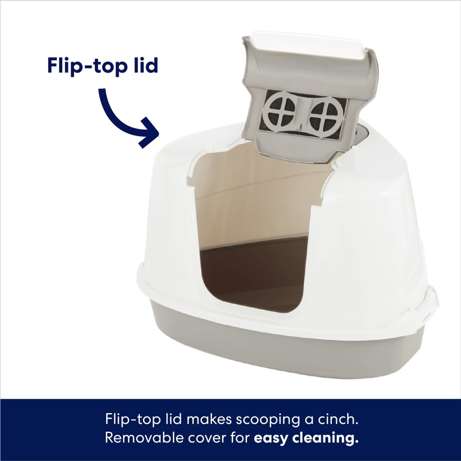 Frisco Flip Top Hooded Corner Cat Litter Box, Large, 21-in 5 Frisco Flip Top Hooded Corner Cat Litter Box, Large, 21-in - Image 3