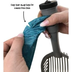 Fresh Kitty Large Deluxe Cat Litter Scoop With Waste Bag Handle -Cat Supplies 166726 PT4. AC SS1800 V1556198286