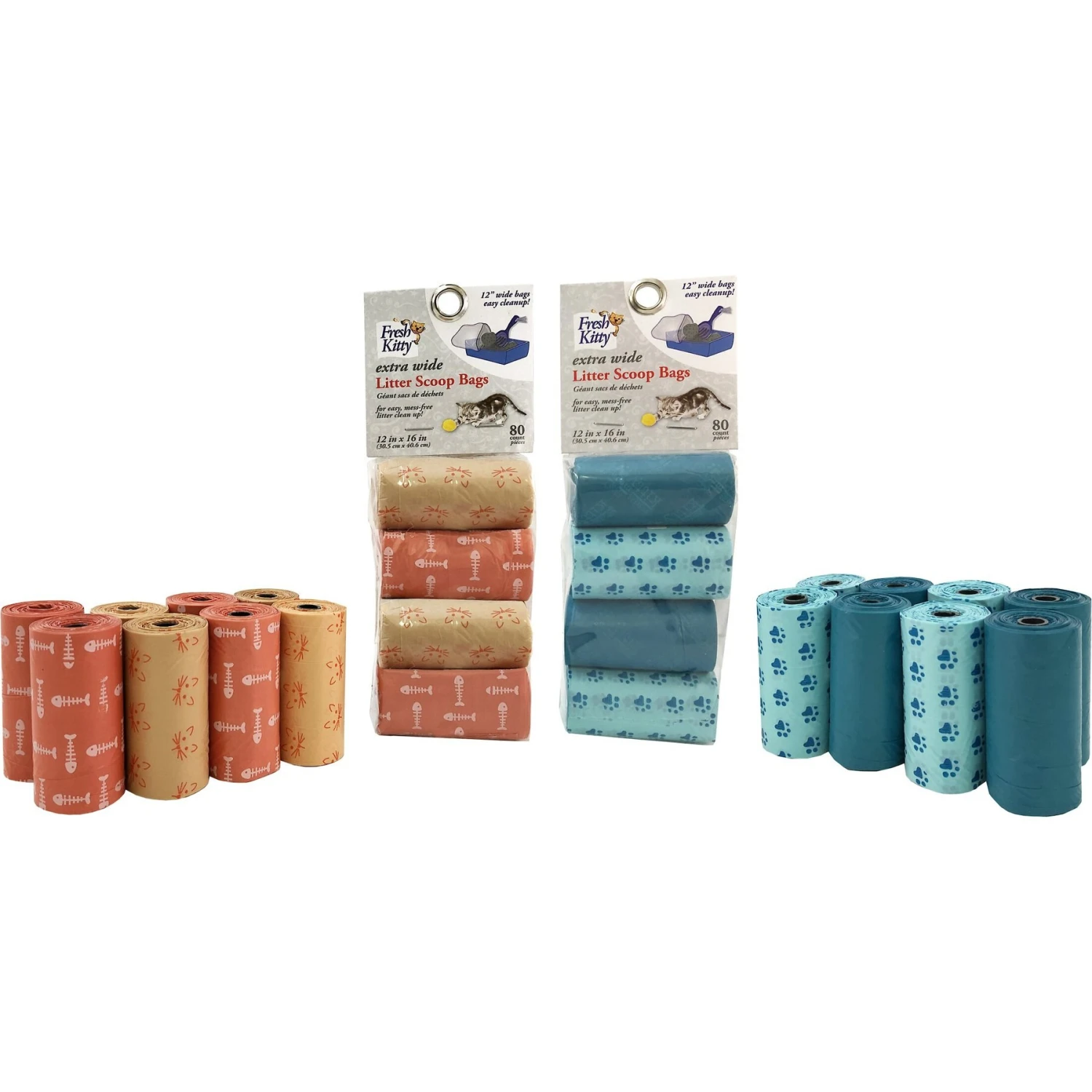 Fresh Kitty Deluxe Cat Litter Scoop Waste Bag Refills, Color Varies 3 Fresh Kitty Deluxe Cat Litter Scoop Waste Bag Refills, Color Varies