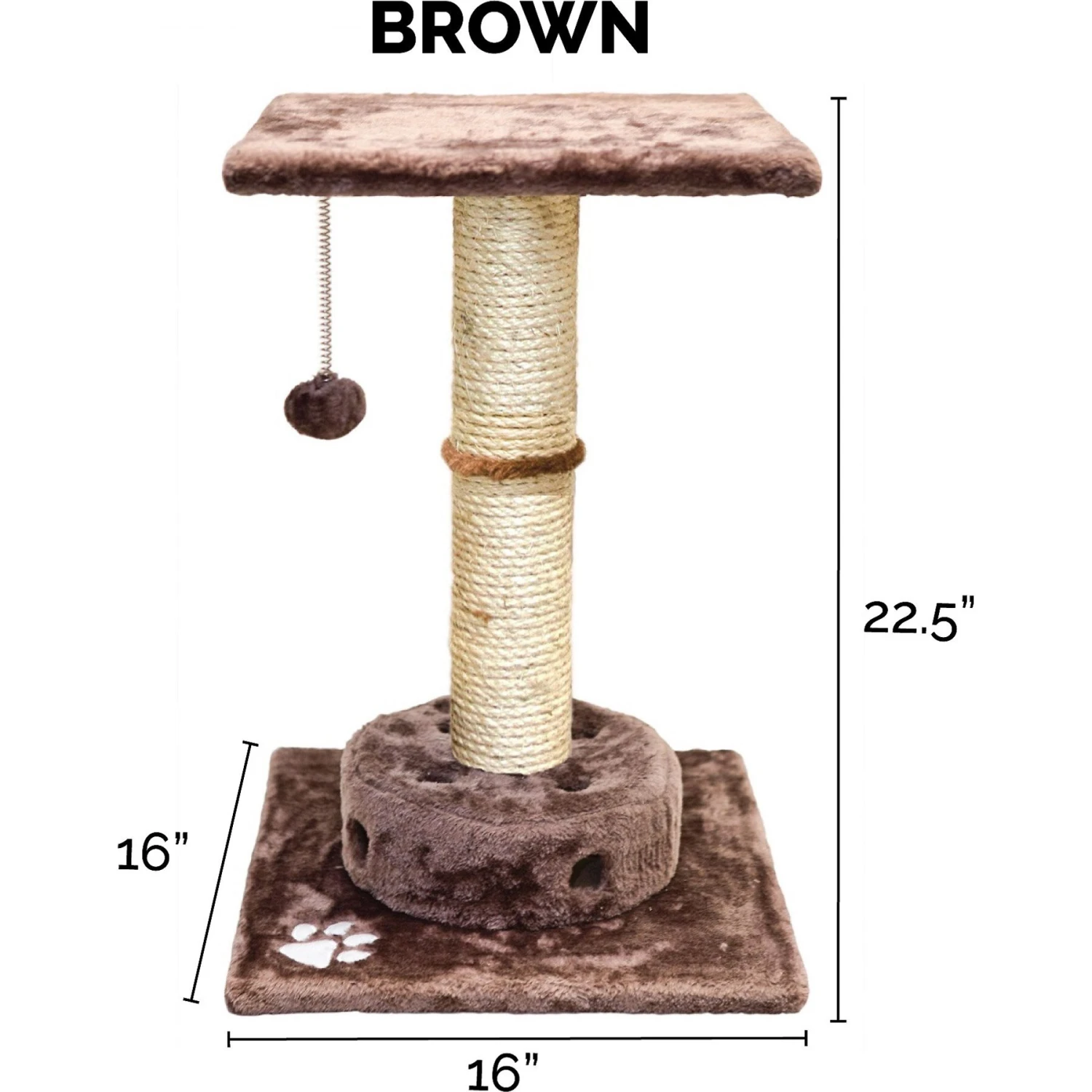 Tiger Tough Scratching Post 22.5-in Faux Fur Cat Tree 6 Tiger Tough Scratching Post 22.5-in Faux Fur Cat Tree - Image 4