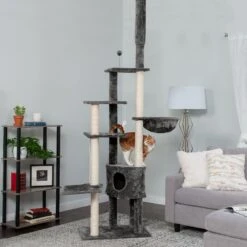 Tiger Tough Skyscraper Floor-to-Ceiling Faux Fur Cat Tree & Condo
