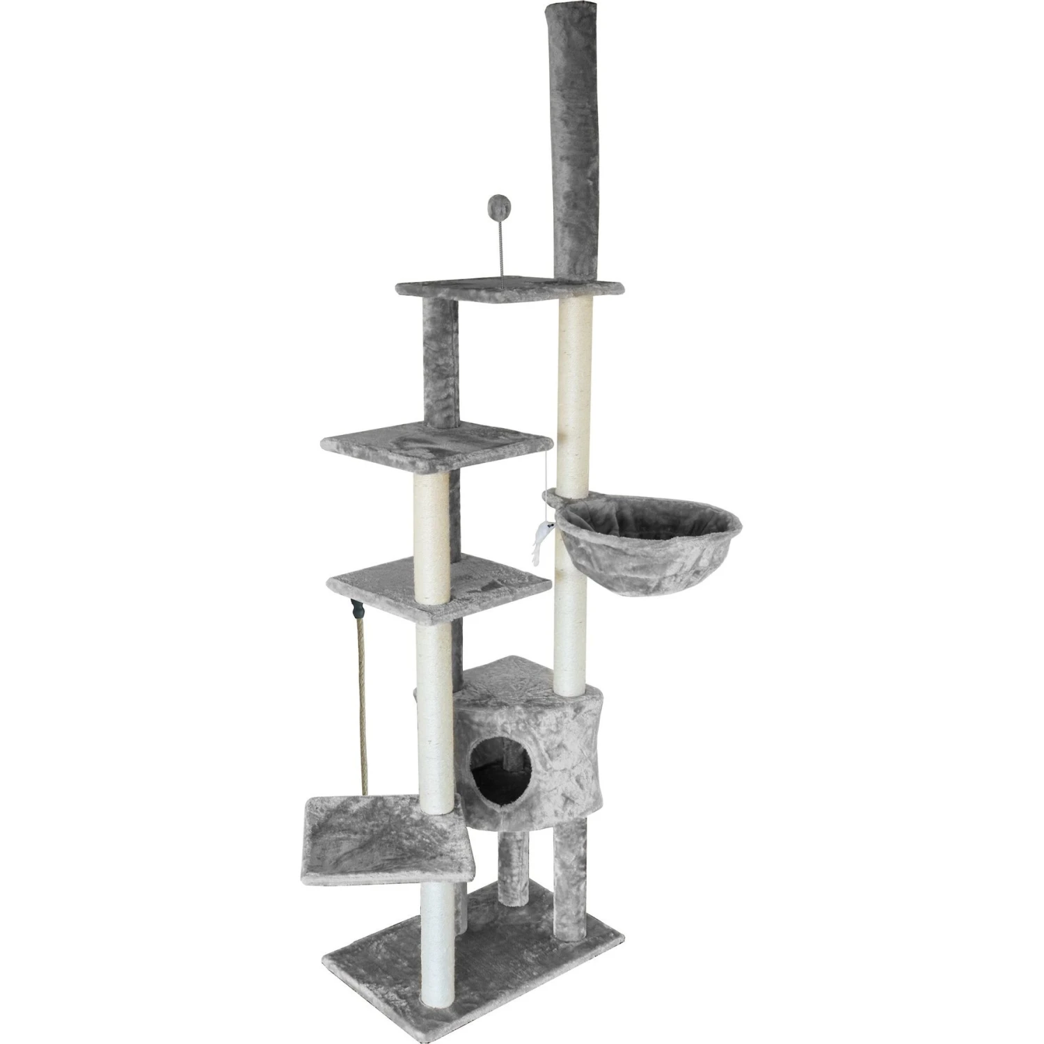 Tiger Tough Skyscraper Floor-to-Ceiling Faux Fur Cat Tree & Condo 5 Tiger Tough Skyscraper Floor-to-Ceiling Faux Fur Cat Tree & Condo - Image 3