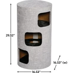 MidWest 3-Story Feline Nuvo Stella Cat Condo, Silver -Cat Supplies 176502 PT2. AC SS1800 V1559591578