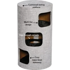 MidWest 3-Story Feline Nuvo Stella Cat Condo, Silver -Cat Supplies 176502 PT3. AC SS1800 V1559591531