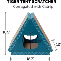 Tiger Tough Tiger Tent Corrugated Cat Scratcher Toy With Catnip -Cat Supplies 178780 PT3. AC SS1800 V1584559854