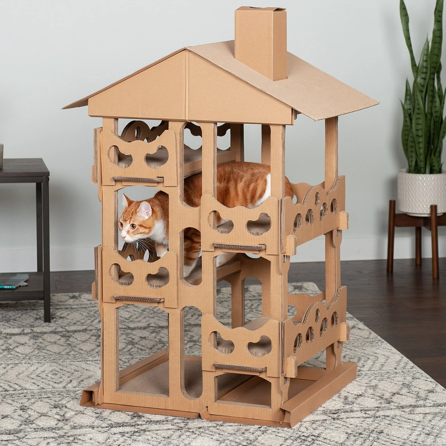 Tiger Tough Tower Playground 22.83-in Corrugated Cat Tree 3 Tiger Tough Tower Playground 22.83-in Corrugated Cat Tree
