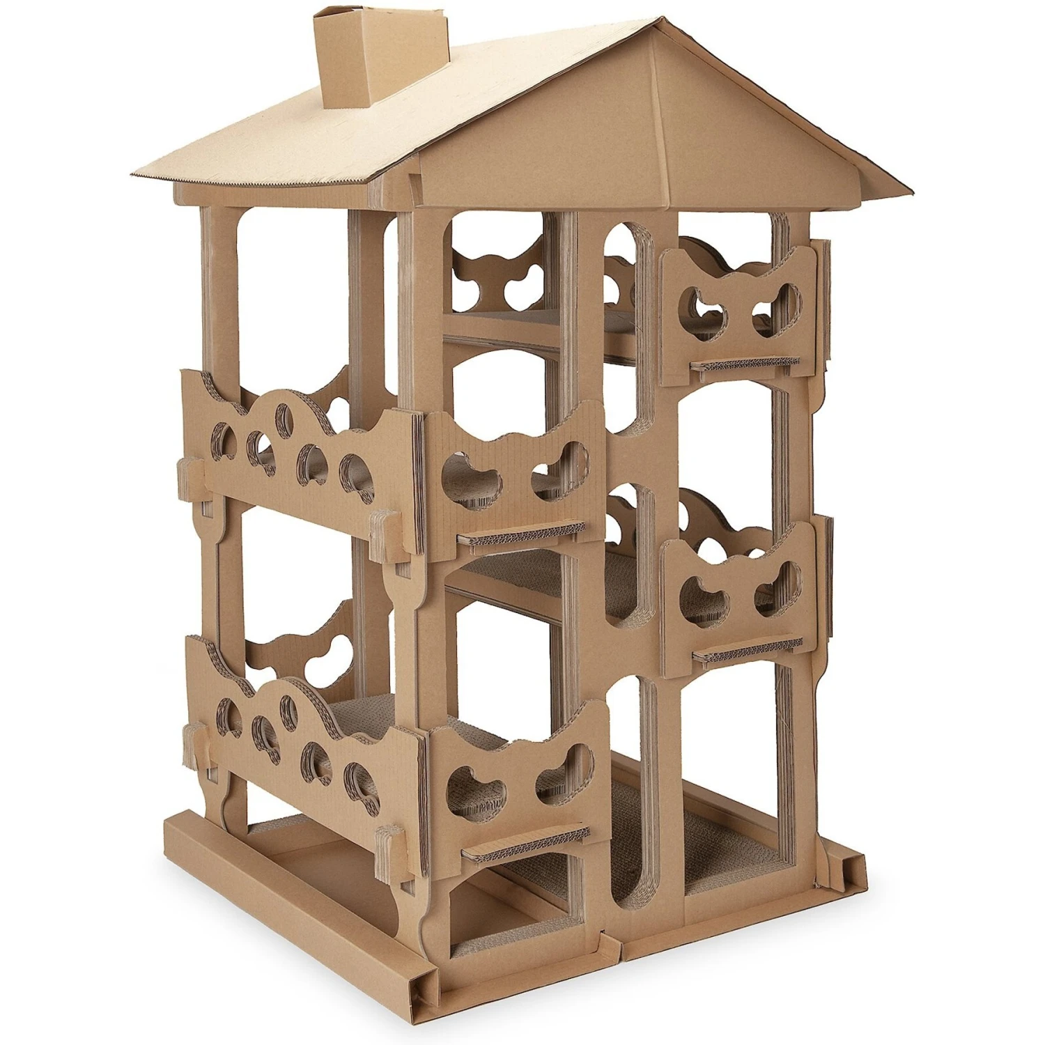 Tiger Tough Tower Playground 22.83-in Corrugated Cat Tree 5 Tiger Tough Tower Playground 22.83-in Corrugated Cat Tree - Image 3