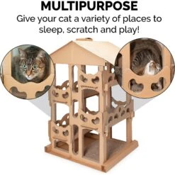 Tiger Tough Tower Playground 22.83-in Corrugated Cat Tree 15 Tiger Tough Tower Playground 22.83-in Corrugated Cat Tree -Cat Supplies 178843 PT5. AC SS1800 V1613085989