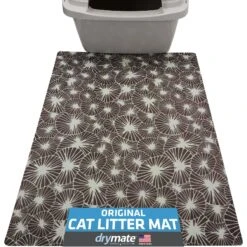 Drymate Protective & Decorative Cat Litter Mat, Kahopo Grey, Large, 20-in X 28-in