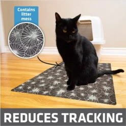 Drymate Protective & Decorative Cat Litter Mat, Kahopo Grey, Large, 20-in X 28-in -Cat Supplies 181548 PT2. AC SS1800 V1690999902
