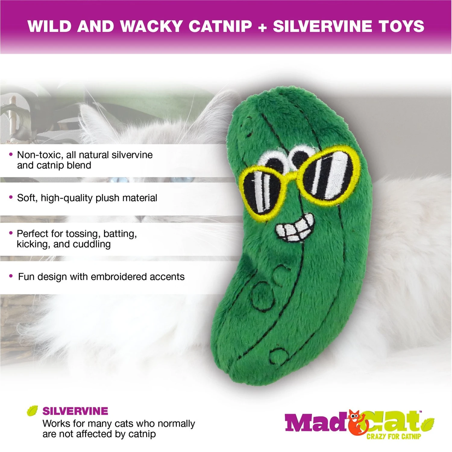 Mad Cat Cool Cucumber Catnip & Silvervine Cat Toy 5 Mad Cat Cool Cucumber Catnip & Silvervine Cat Toy - Image 3