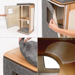 Vesper Cubo Tower 34.25-in Modern Cat Condo -Cat Supplies 182899 PT4. AC SS1800 V1628006469