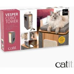 Vesper Cubo Tower 34.25-in Modern Cat Condo -Cat Supplies 182899 PT5. AC SS1800 V1627687643