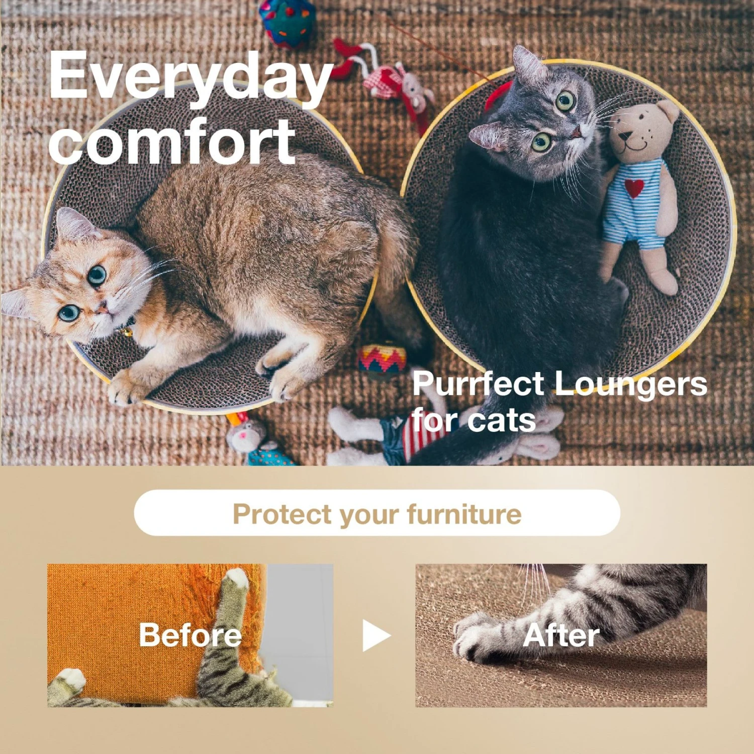 Necoichi Cozy Cat Scratcher Bowl Toy 5 Necoichi Cozy Cat Scratcher Bowl Toy - Image 3