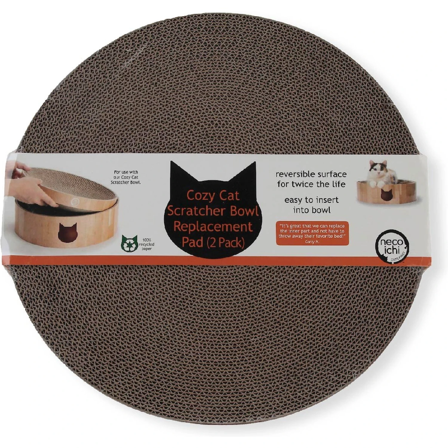 Necoichi Cozy Cat Scratcher Bowl Replacement Pad 4 Necoichi Cozy Cat Scratcher Bowl Replacement Pad - Image 2