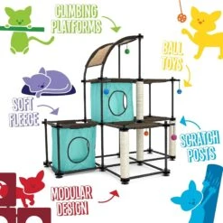 Kitty City Claw Mega Kit 46.75-in Faux Fleece Cat Tree & Condo 6 Kitty City Claw Mega Kit 46.75-in Faux Fleece Cat Tree & Condo -Cat Supplies 190254 PT1. AC SS1800 V1590678667
