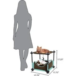 Kitty City Claw Sleeper 17.25-in Faux Fleece Cat Tree -Cat Supplies 190256 PT2. AC SS1800 V1564625217