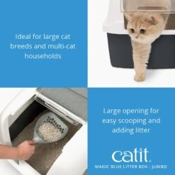 Catit Magic Blue Cat Litter Box -Cat Supplies 191588 PT2. AC SS1800 V1628094086