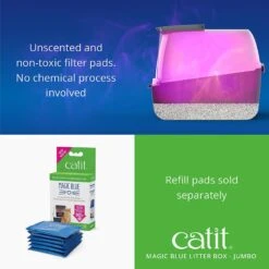 Catit Magic Blue Cat Litter Box -Cat Supplies 191588 PT5. AC SS1800 V1628094083