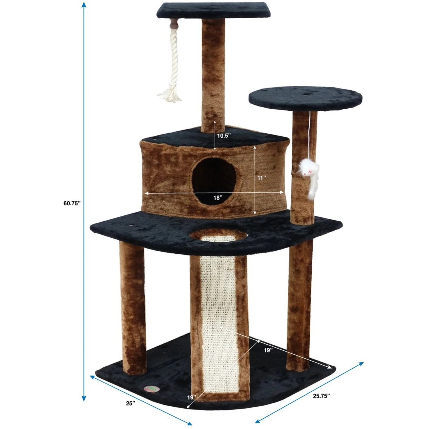 Go Pet Club 47-in Faux Fur Cat Tree & Condo 6 Go Pet Club 47-in Faux Fur Cat Tree & Condo - Image 4