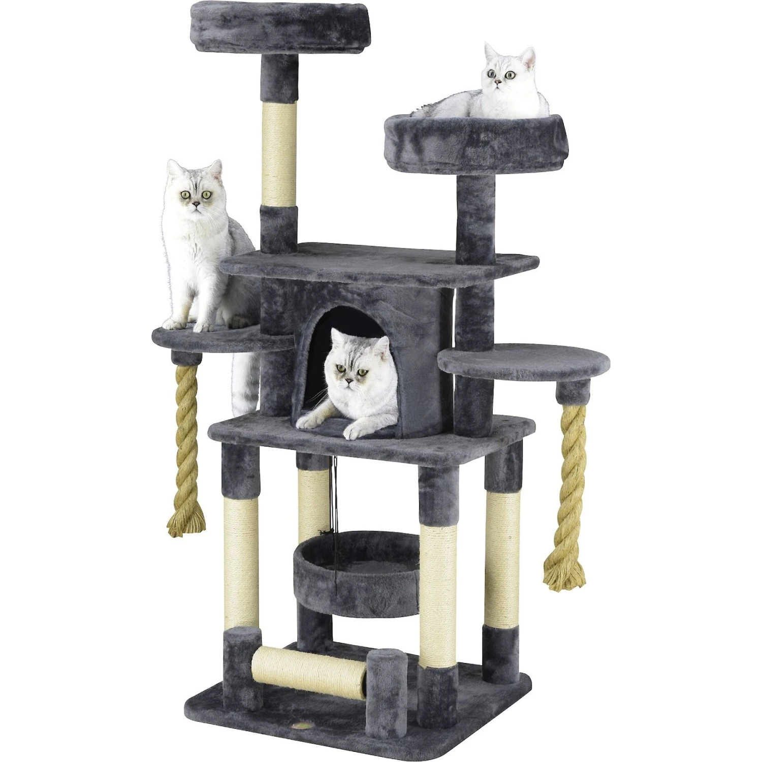 Go Pet Club 57.5-in Faux Fur Cat Tree & Condo 4 Go Pet Club 57.5-in Faux Fur Cat Tree & Condo - Image 2