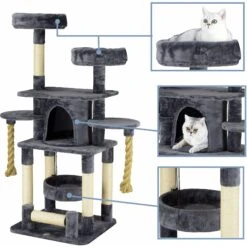 Go Pet Club 57.5-in Faux Fur Cat Tree & Condo 8 Go Pet Club 57.5-in Faux Fur Cat Tree & Condo -Cat Supplies 197672 PT2. AC SS1800 V1587483778