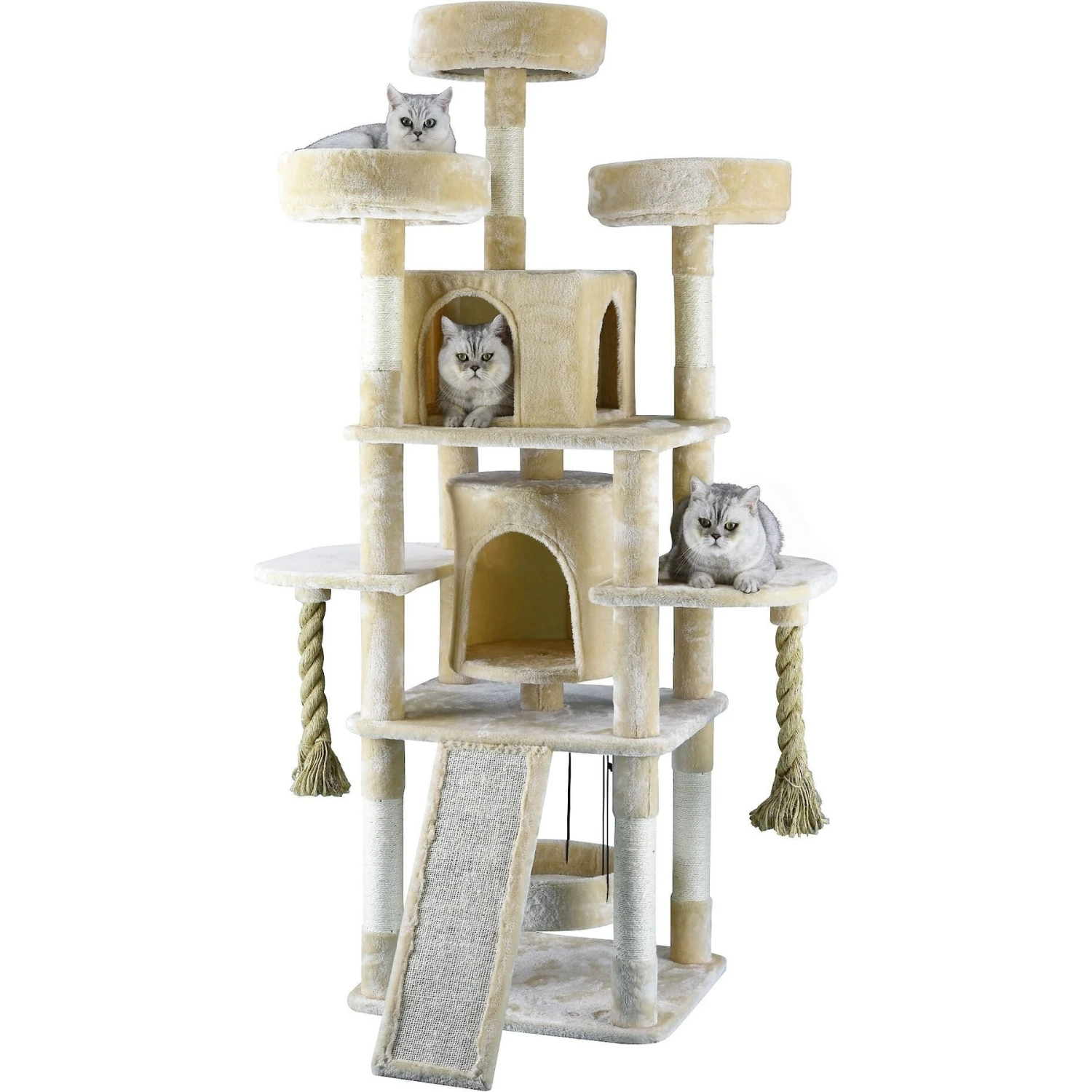 Go Pet Club 70-in Faux Fur Cat Tree & Condo 4 Go Pet Club 70-in Faux Fur Cat Tree & Condo - Image 2
