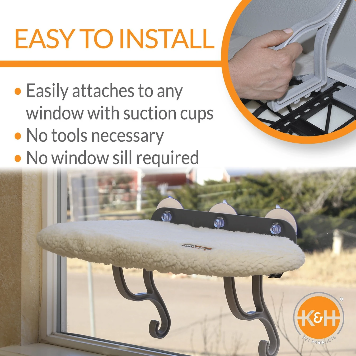 K&H Pet Products Universal Mount Cat Window Perch 5 K&H Pet Products Universal Mount Cat Window Perch - Image 3