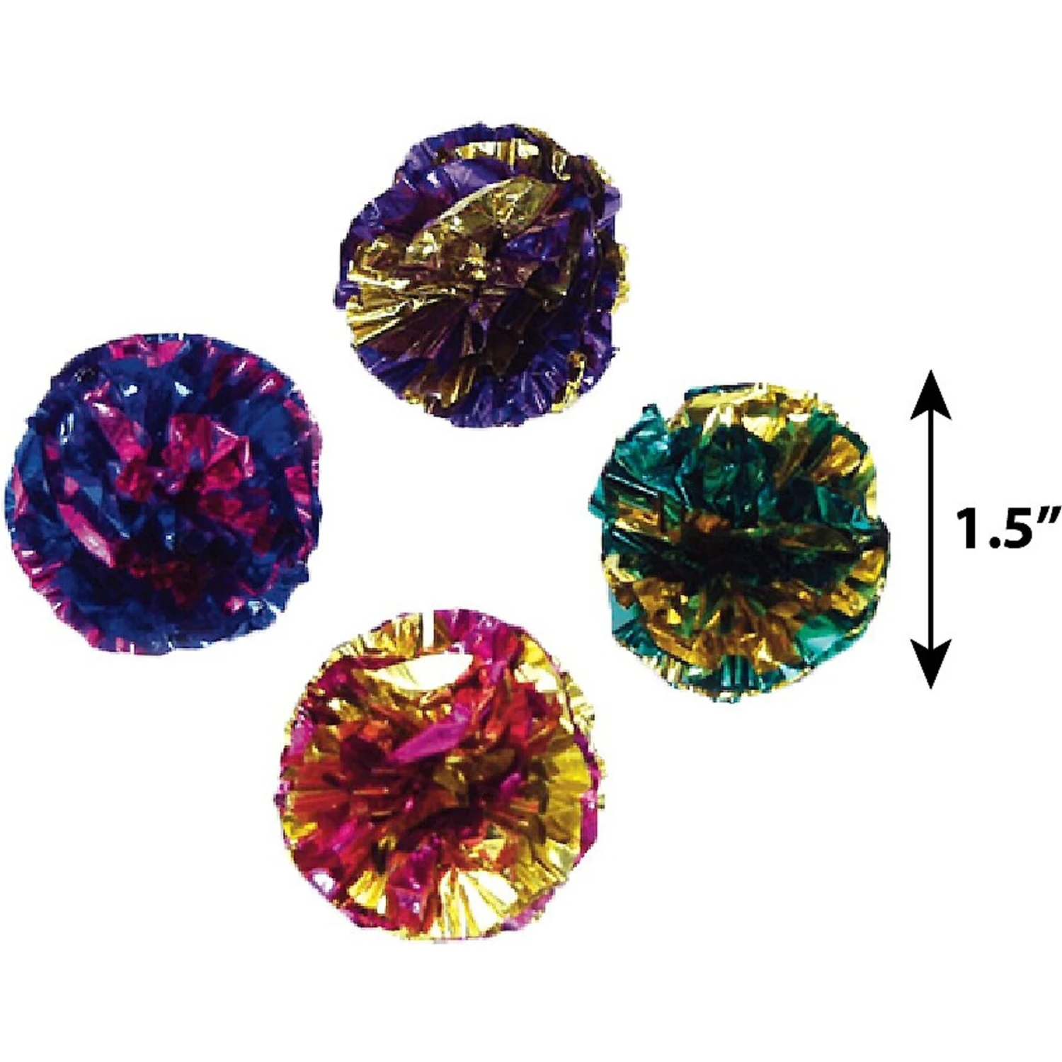 Turbo Krinkle Balls Cat Toy, 4 Count 4 Turbo Krinkle Balls Cat Toy, 4 Count - Image 2