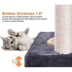 FEANDREA 32.7-in Faux Fleece Cat Tree & Condo 15 FEANDREA 32.7-in Faux Fleece Cat Tree & Condo -Cat Supplies 205244 PT4. AC SS1800 V1648066592