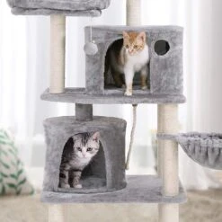 FEANDREA 55.1-in Faux Fleece Cat Tree & Condo 13 FEANDREA 55.1-in Faux Fleece Cat Tree & Condo -Cat Supplies 205247 PT2. AC SS1800 V1648066314