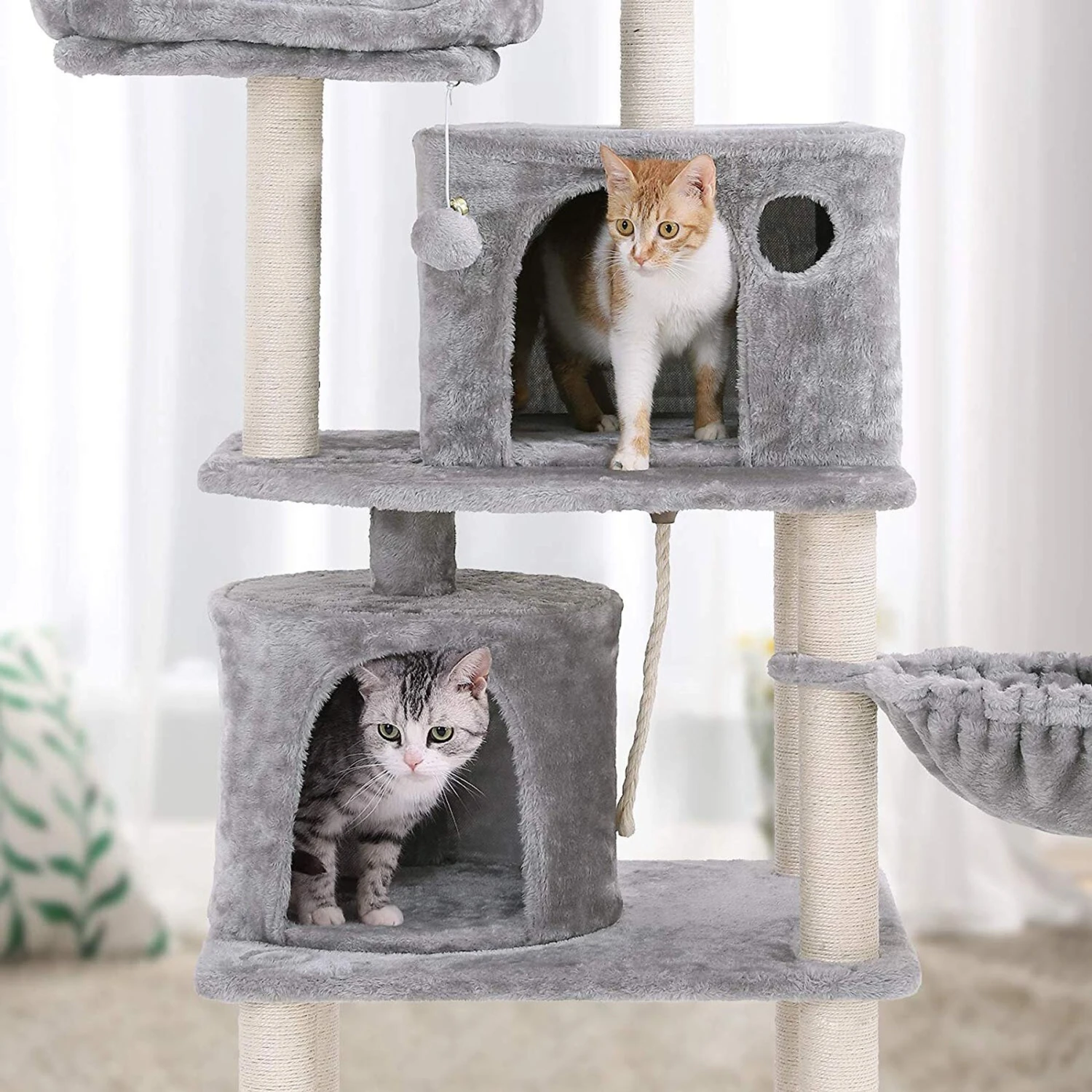 FEANDREA 55.1-in Faux Fleece Cat Tree & Condo 5 FEANDREA 55.1-in Faux Fleece Cat Tree & Condo - Image 3
