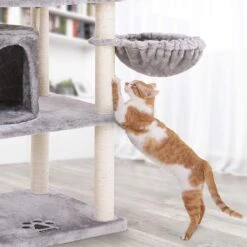 FEANDREA 55.1-in Faux Fleece Cat Tree & Condo 14 FEANDREA 55.1-in Faux Fleece Cat Tree & Condo -Cat Supplies 205247 PT3. AC SS1800 V1648066331