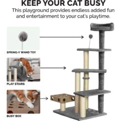 Tiger Tough Play Stairs 49.5-in Faux Fur Cat Tree 14 Tiger Tough Play Stairs 49.5-in Faux Fur Cat Tree -Cat Supplies 206576 PT4. AC SS1800 V1618280208